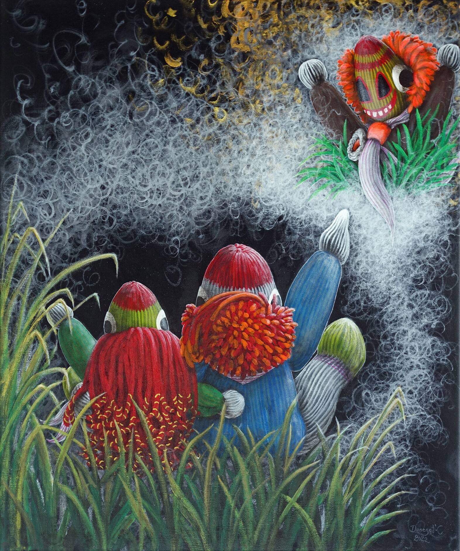 Erikas Waggis von Donegel Chong in einer Ausstellung im Altstadt Art Huus Rheinfelden